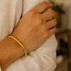 Sterling Silver Gold Plated Basketweave Stretch Bangle, view 5