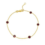 14K Yellow Gold Ruby Station Bracelet, view 2