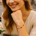 14K Yellow Gold Ruby Station Bracelet, view 4