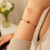 14K Yellow Gold Ruby Station Bracelet, view 6