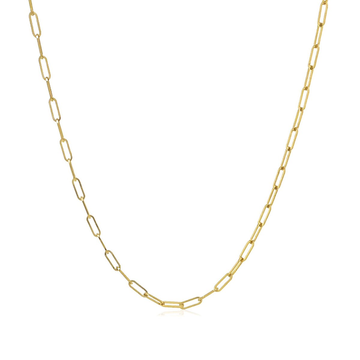14K Yellow Gold Fine Paperclip Chain (1.50 mm), view 18