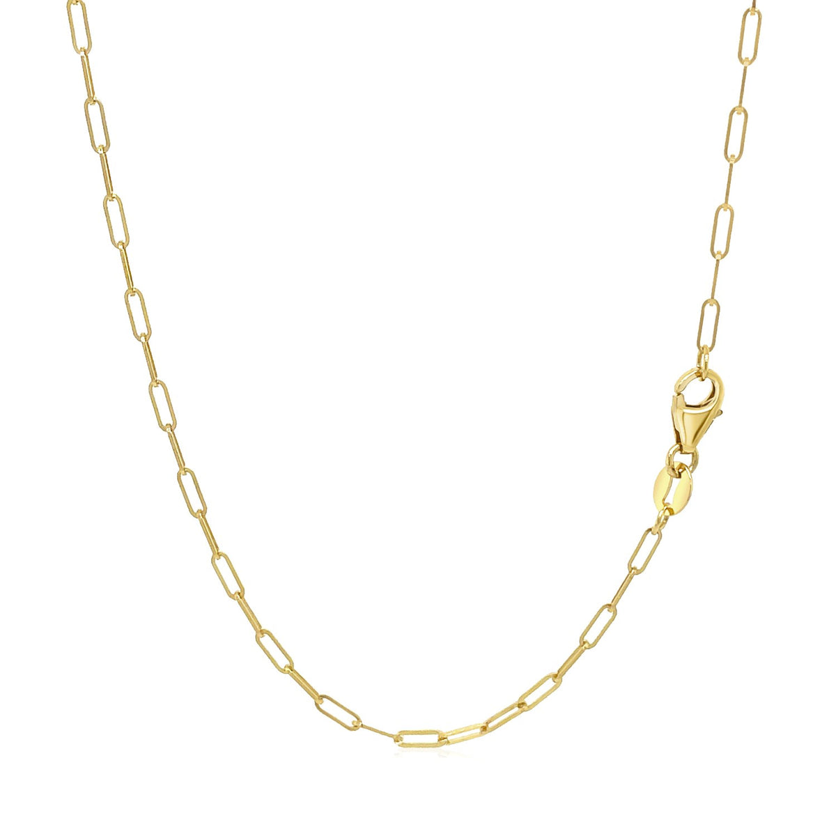 14K Yellow Gold Fine Paperclip Chain (1.50 mm), view 17