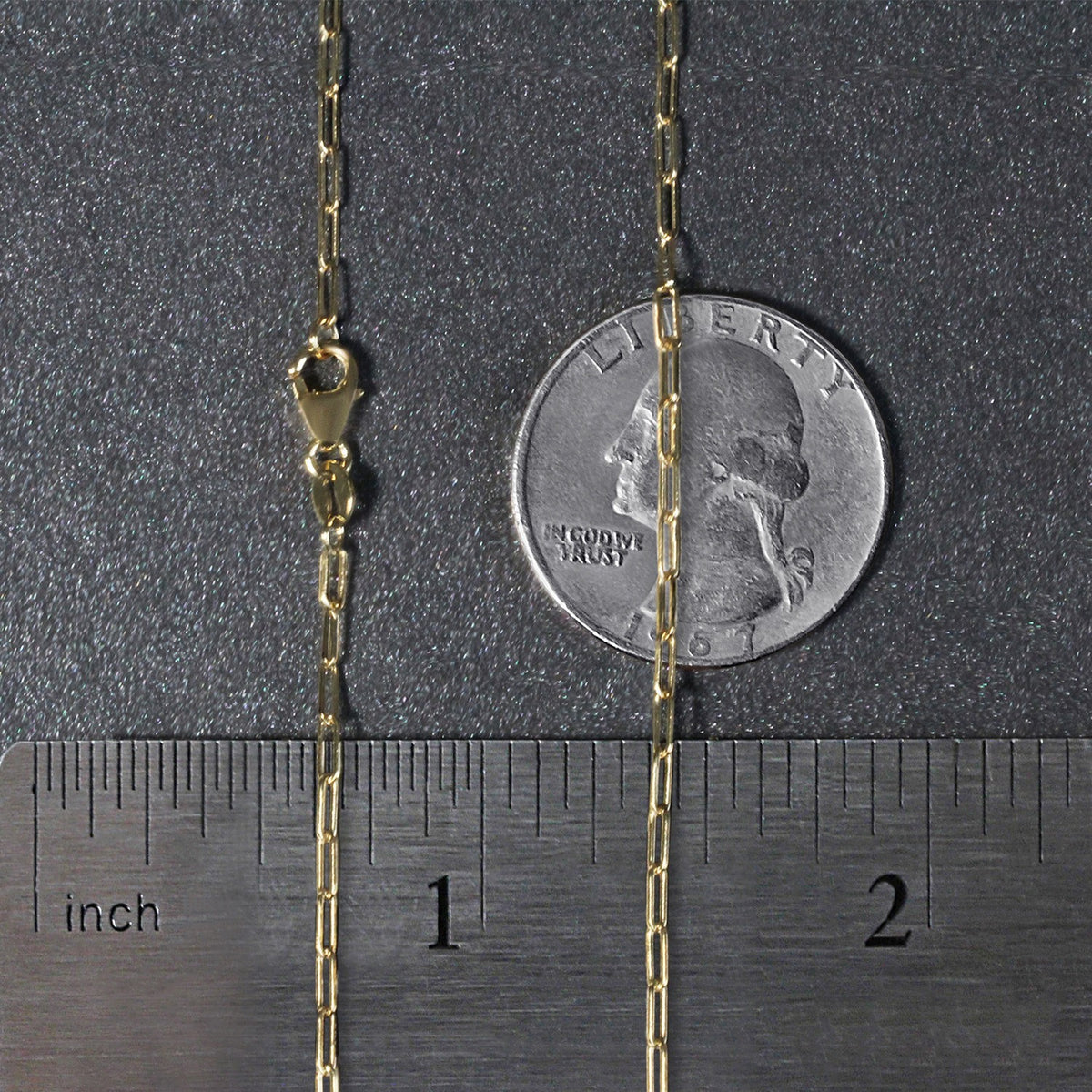 14K Yellow Gold Fine Paperclip Chain (1.50 mm), view 11