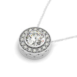Diamond Halo with Center Bezel in 14K White Gold (5/8 cttw), view 2
