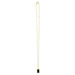Onyx Geometric Rectangle Necklace in 14K Yellow Gold, view 2