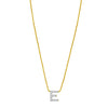 14K Yellow Gold Mini Diamond E Initial Pendant Necklace