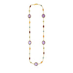 14K Yellow Gold Necklace with Multi-Colored Stones