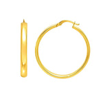 Medium Wedding Hoop Earrings in 14K Yellow Gold, view 2