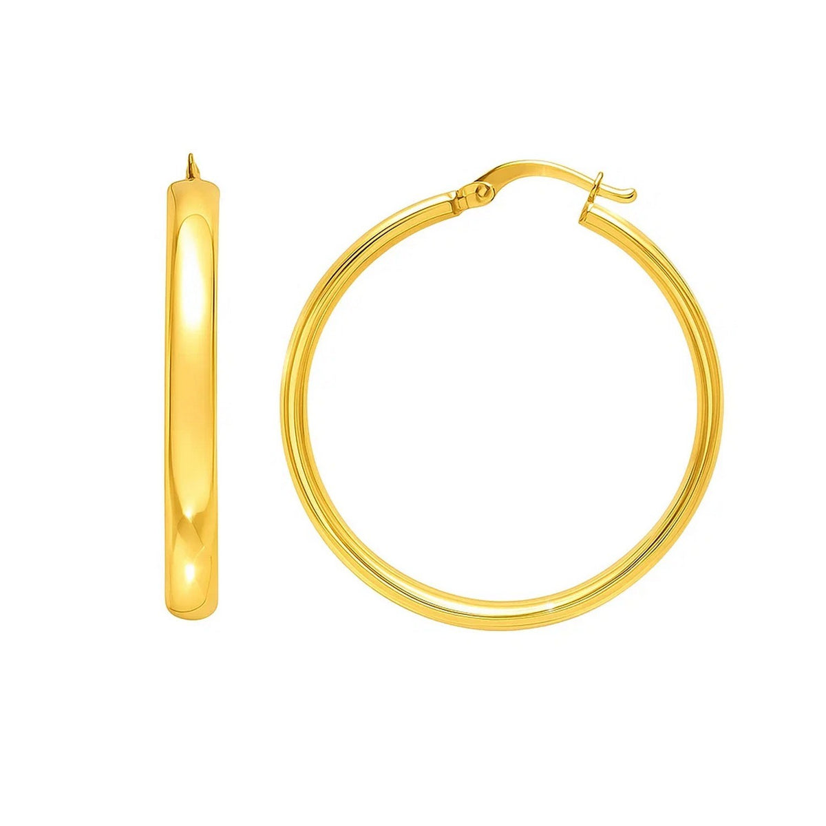 Medium Wedding Hoop Earrings in 14K Yellow Gold, view 2