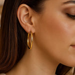 Medium Wedding Hoop Earrings in 14K Yellow Gold, view 4