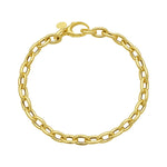 14K Yellow Gold Charm Lock Rolo Chain Bracelet (5.10 mm)