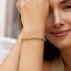 14K Yellow Gold Charm Lock Rolo Chain Bracelet (5.10 mm), view 2