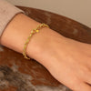 14K Yellow Gold Charm Lock Rolo Chain Bracelet (5.10 mm), view 4