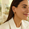 Puffy C Shaped Hoop Earrings in 14K Yellow Gold
