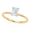 1 Carat Emerald Lab Grown IGI G/VS1 Diamond Solitaire Ring in 14K Yellow Gold