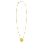 14K Yellow Gold Diamond Clover Pendant Necklace, view 2