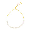 14K Yellow Gold Adjustable Friendship Bracelet with Pearls