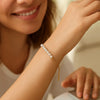 14K Yellow Gold Adjustable Friendship Bracelet with Pearls, view 2