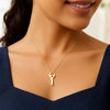 14K Yellow Gold Triple Heart Key Necklace