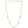 14K Yellow Gold Multi Gemstone Curb Chain Necklace