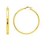 Large Wedding Hoop Earrings in 14K Yellow Gold, view 2