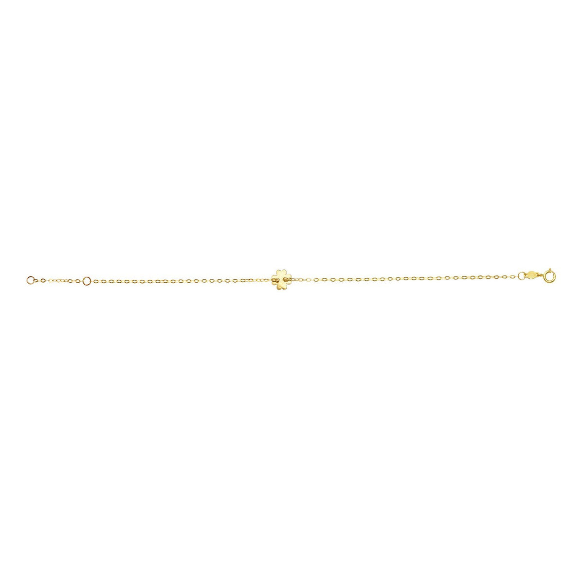 14K Yellow Gold Clover Bracelet, view 2