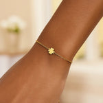 14K Yellow Gold Clover Bracelet, view 4