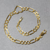 14K Yellow Gold 7 inch Figaro Chain Bracelet with Heart (4.50 mm), view 5