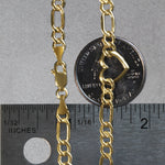 14K Yellow Gold 7 inch Figaro Chain Bracelet with Heart (4.50 mm), view 6