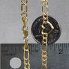 14K Yellow Gold 7 inch Figaro Chain Bracelet with Heart (4.50 mm), view 6