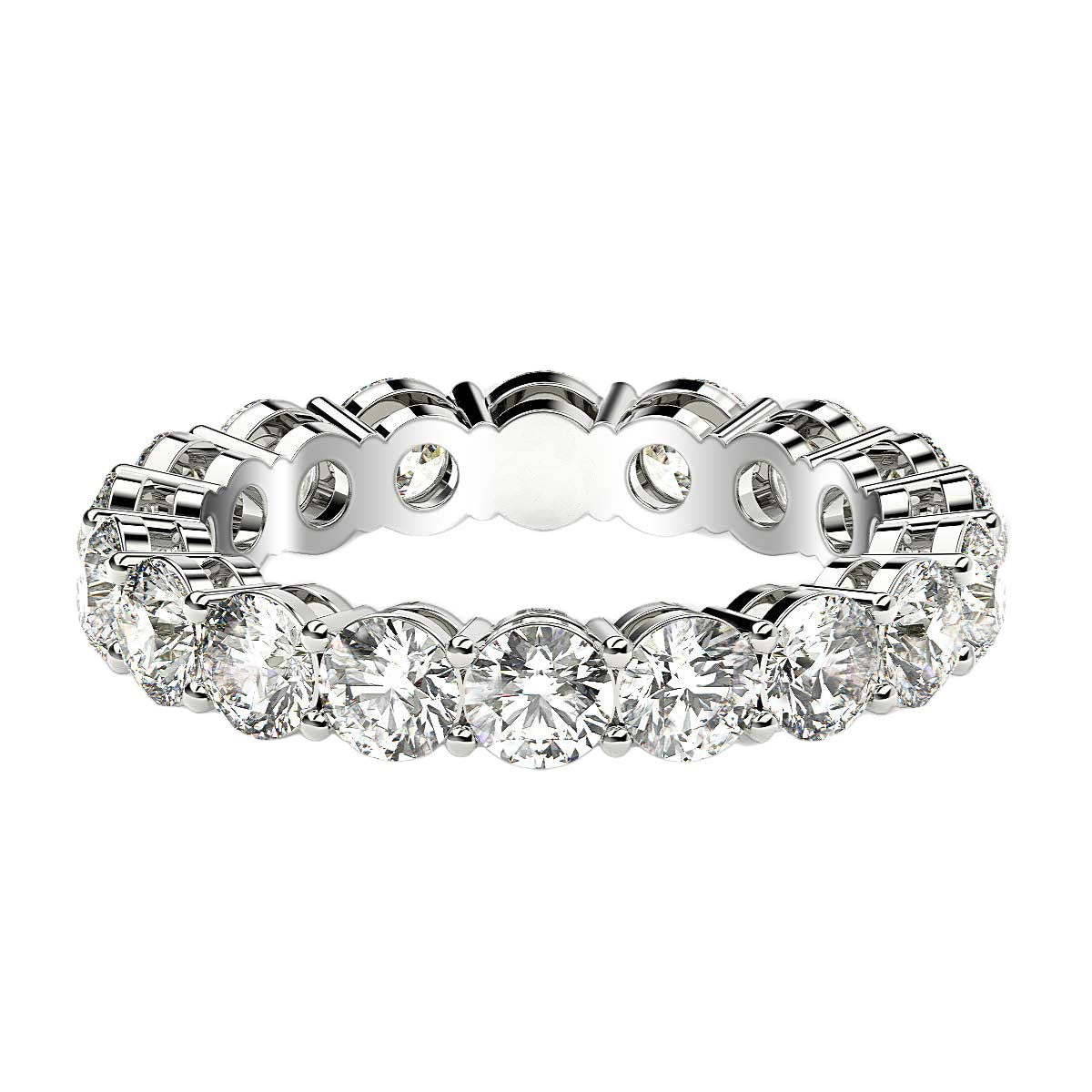 Round Cut Lab Grown Diamond Eternity Ring in 14K White Gold (2 cttw FG/VS2), view 2