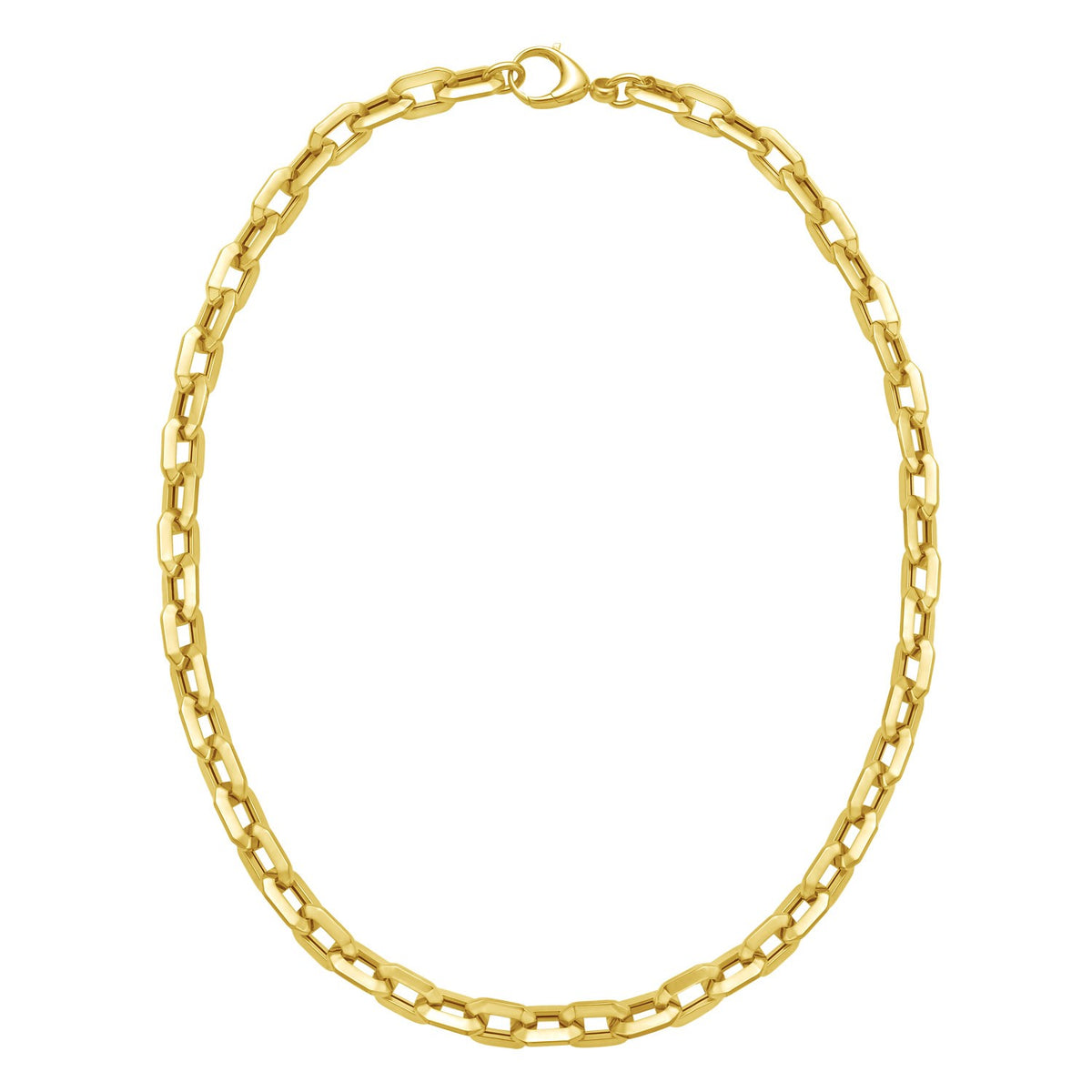 14K Yellow Gold Faceted Octagonal Link Chain Necklace (8.10 mm), view 2