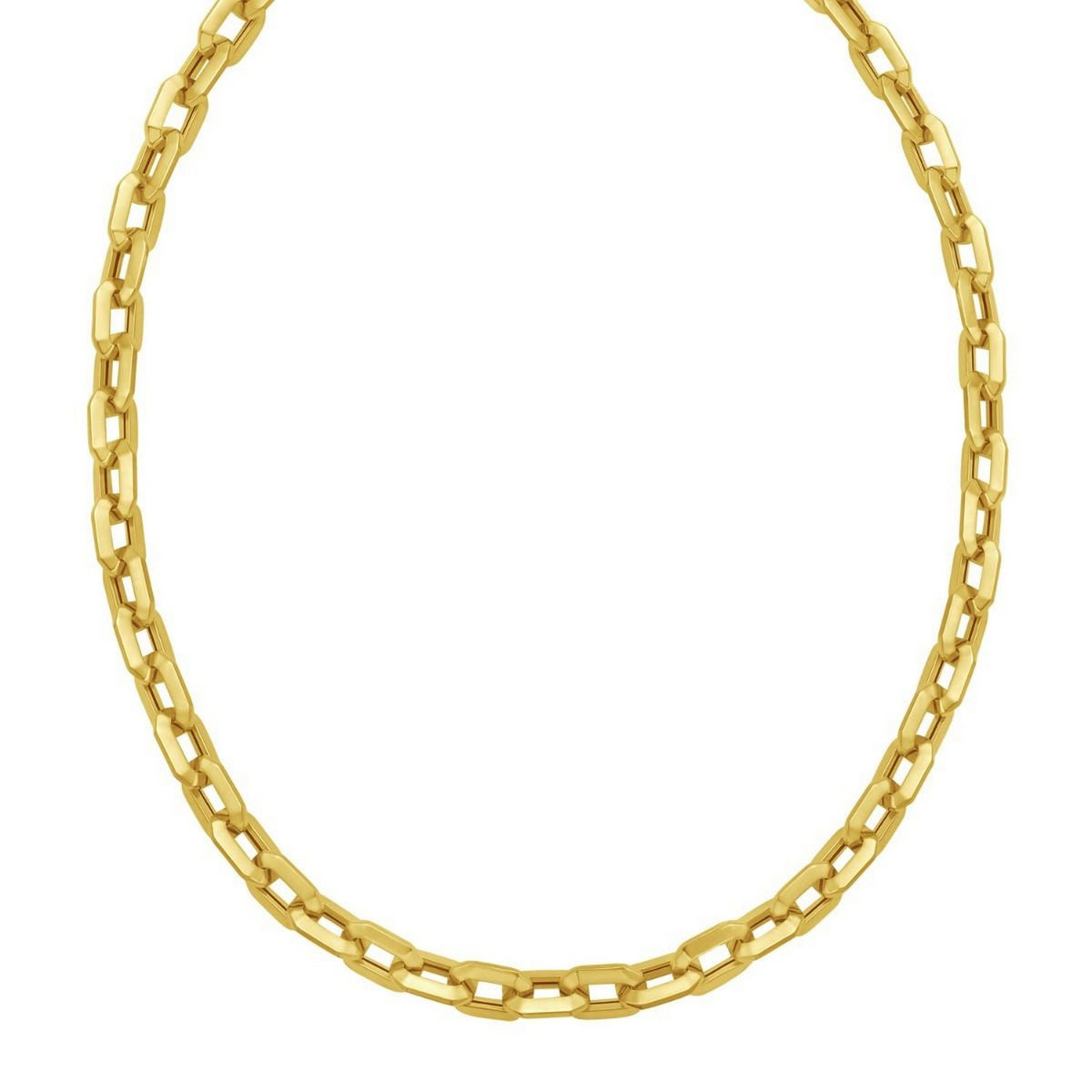 14K Yellow Gold Faceted Octagonal Link Chain Necklace (8.10 mm), view 3