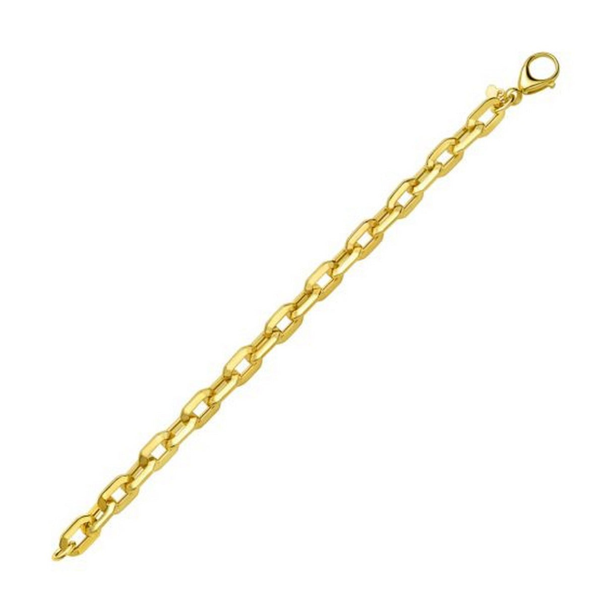 14K Yellow Gold Faceted Octagonal Link Chain Necklace (8.10 mm), view 4