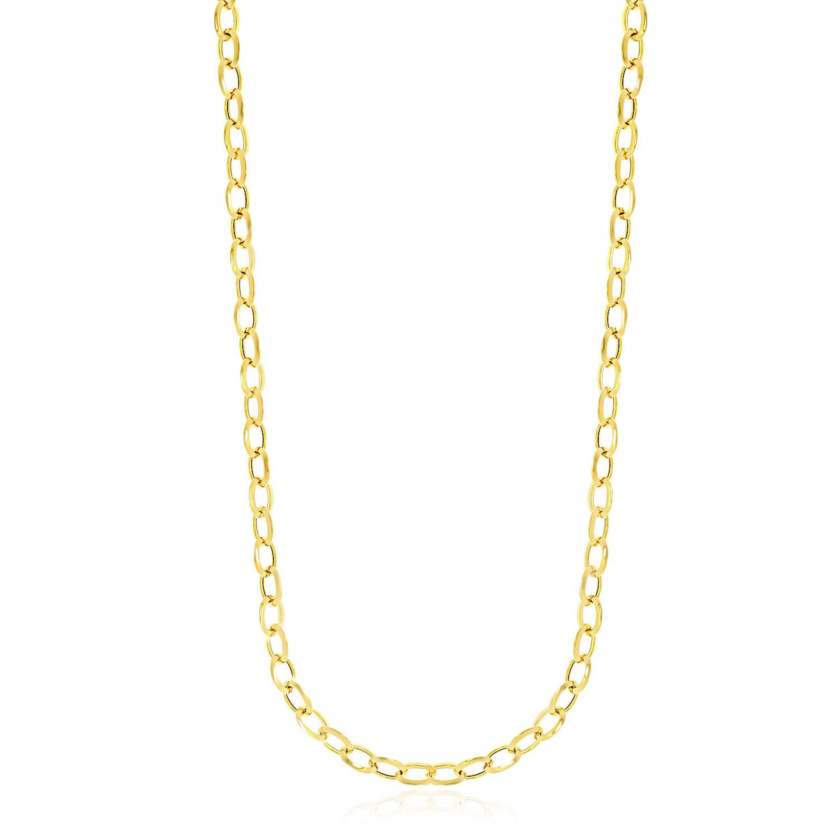14K Yellow Gold Cable Chain Style Polished Necklace