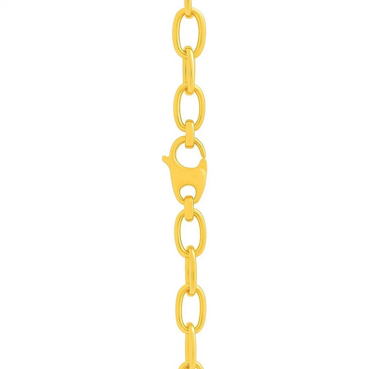 14K Yellow Gold Cable Chain Style Polished Necklace, view 3