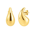 Large Raindrop Stud Earrings in 14K Yellow Gold, view 2