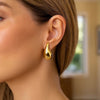 Large Raindrop Stud Earrings in 14K Yellow Gold