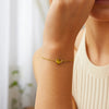 14K Yellow Gold Citrine Heart Bracelet (1.50 mm), view 3