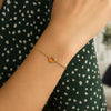 14K Yellow Gold Citrine Heart Bracelet (1.50 mm), view 4