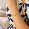 14K Yellow Gold Citrine Heart Bracelet (1.50 mm), view 5