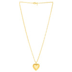 Sterling Silver Gold Plated Puffed Heart Pendant, view 2