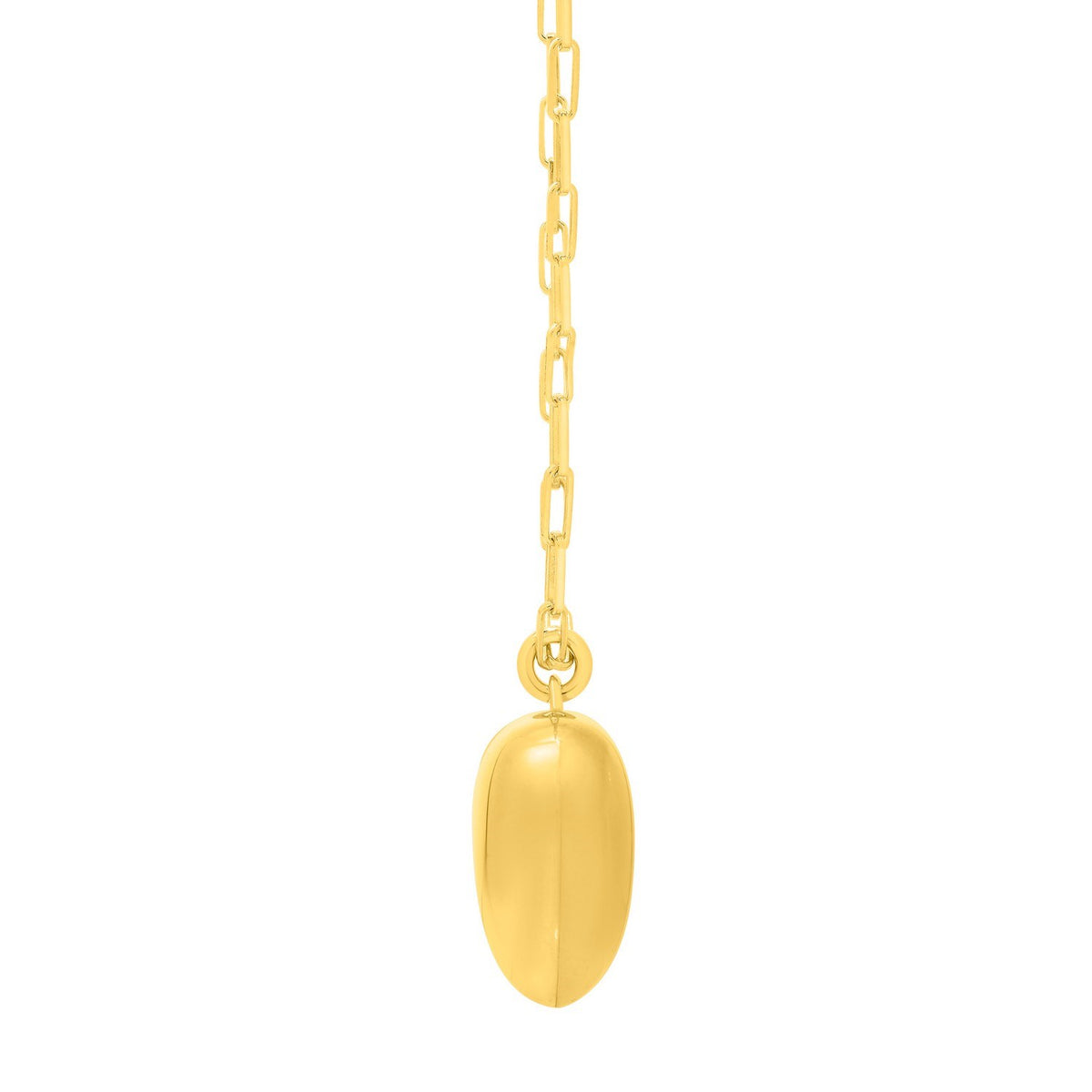Sterling Silver Gold Plated Puffed Heart Pendant, view 3