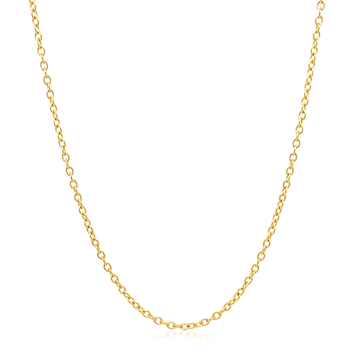 18k Yellow Gold Round Cable Link Chain (1.50 mm), view 7