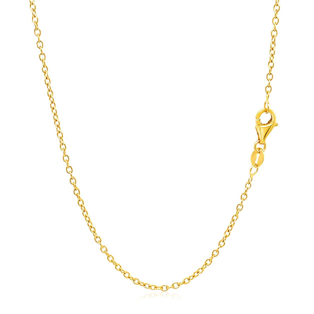 18k Yellow Gold Round Cable Link Chain (1.50 mm), view 3