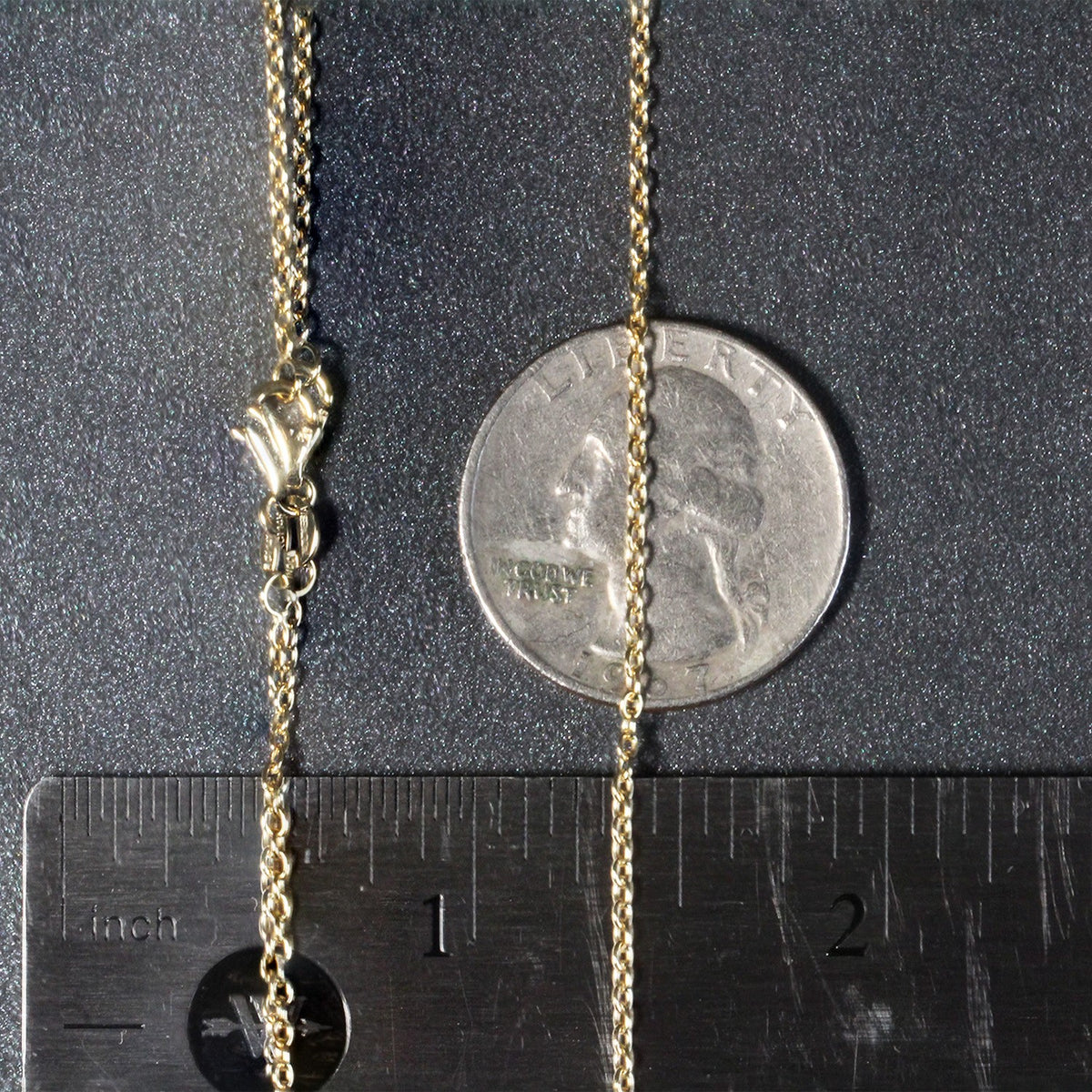 18k Yellow Gold Round Cable Link Chain (1.50 mm), view 4