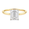 2 Carat Emerald Lab Grown IGI G/VS1 Diamond Solitaire Ring in 10K Yellow Gold