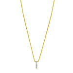 14K Yellow Gold Mini Diamond I Initial Pendant Necklace