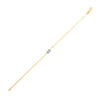 14K Yellow Gold Blue Topaz Paperclip Bracelet (1.50 mm)