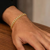 14K Two Tone Gold Pave Curb Bracelet (4.60 mm), view 3